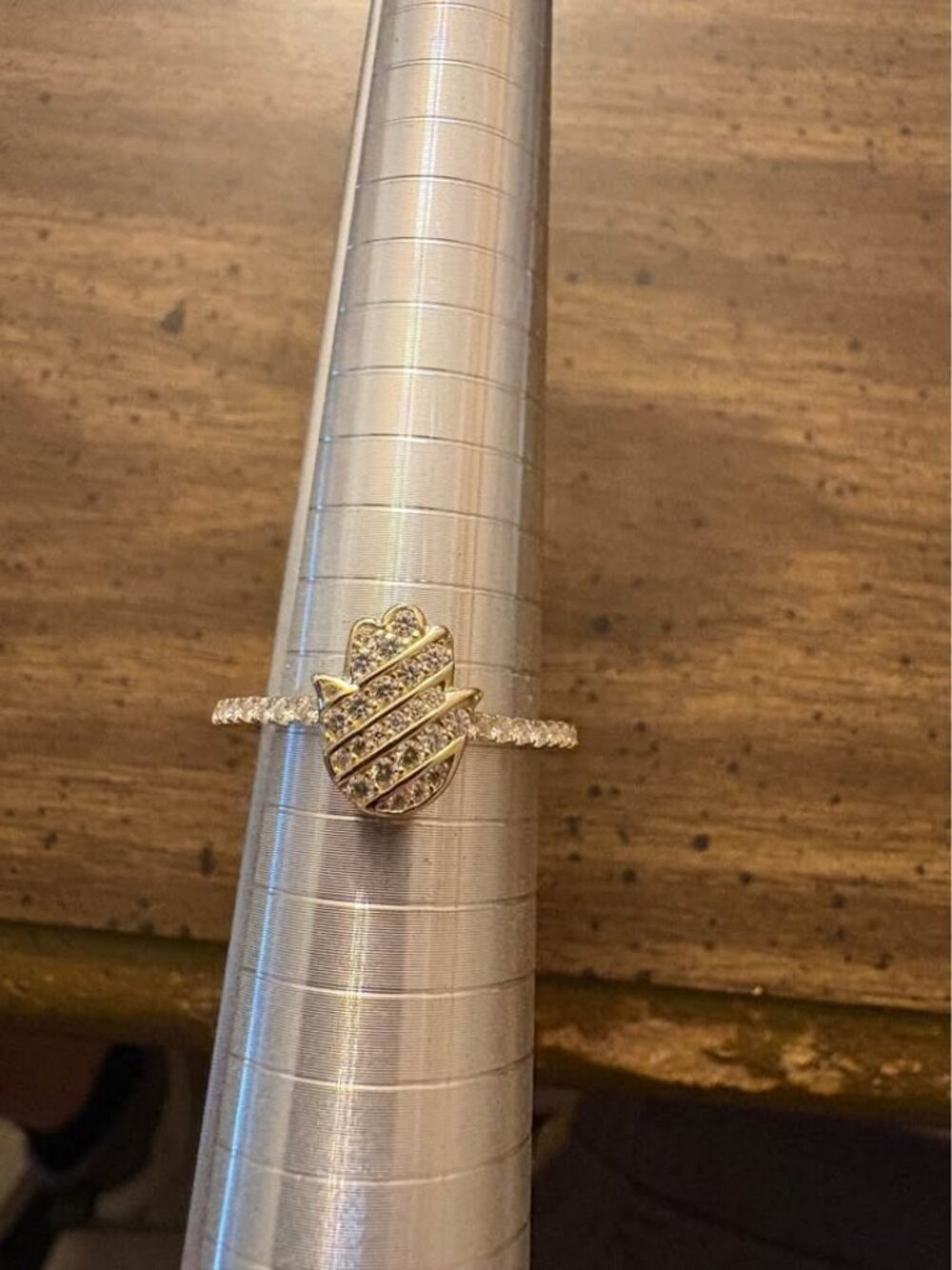 925 Sterling Silver Hamsa Moissanite Ring
